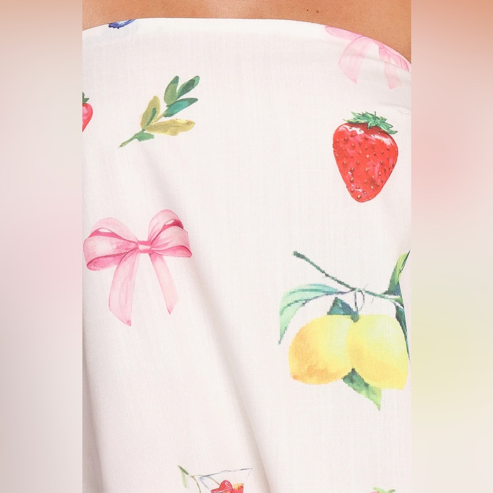 Petal & Pup Soph Strapless Maxi Dress Size S Ciao Bow Print NWT Brand New - Picture 5 of 10